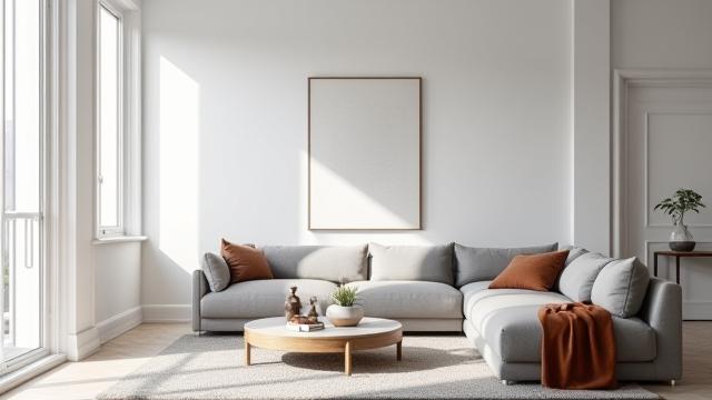 Moderne leilighetsinteriør i Oslo med naturlig lys og minimalistiske møbler.